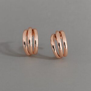 Gold Fluted Hoop Earring
