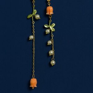 Selenichast Enamel Golden Plum Flower Earring