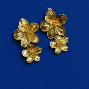 Floral-Shaped Golden Stud Earring